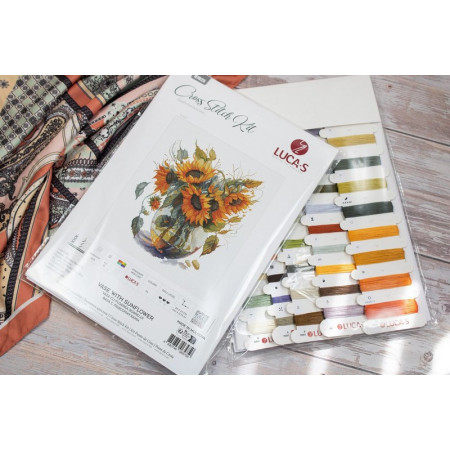 Kit de broderie vase avec des tournesols