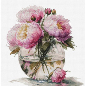 Luca-S Kit de broderie Bouquet de pivoines 2