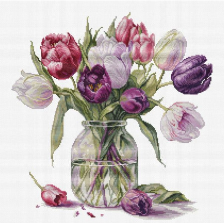 Embroidery kit Bouquet of Tulips