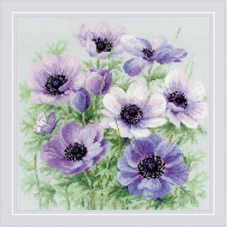 Riolis Embroidery kit Purple Anemones