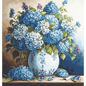 Luca-S Kit de broderie Vase avec Hortensias