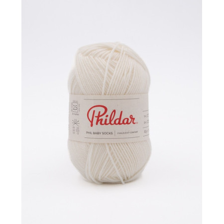Laine à tricoter Phildar Phil Baby + Socks Ecru
