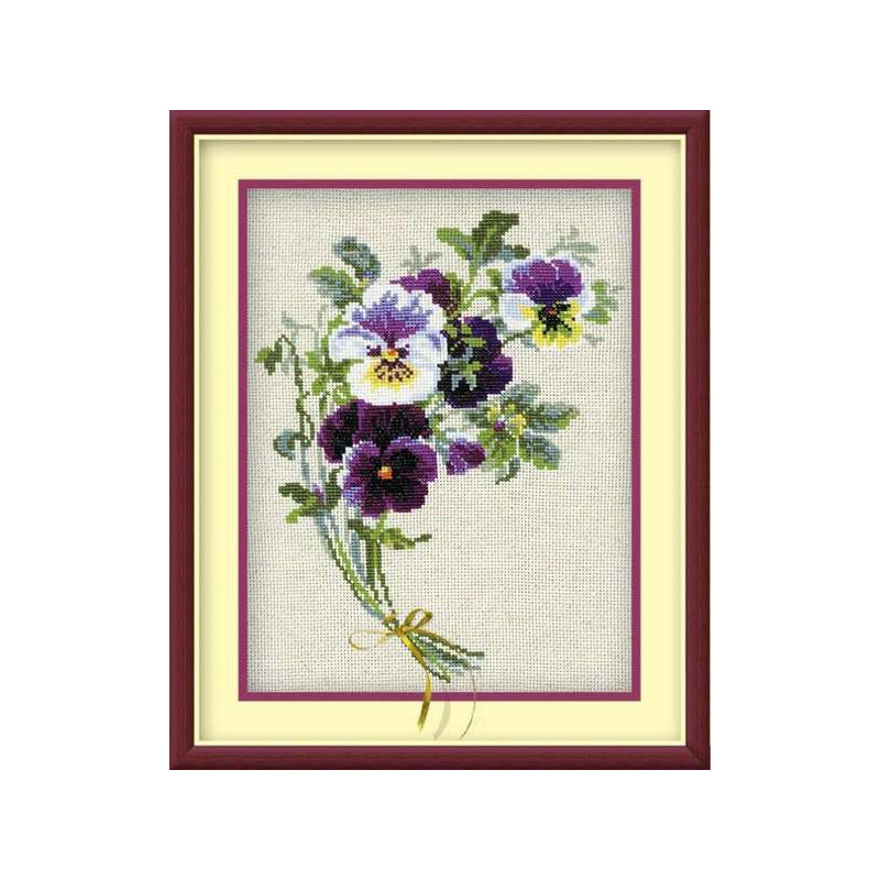 Kit de broderie Bouquet de pensées 2