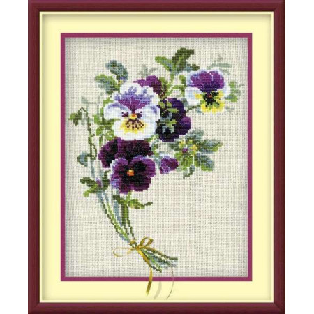 Kit de broderie Bouquet de pensées