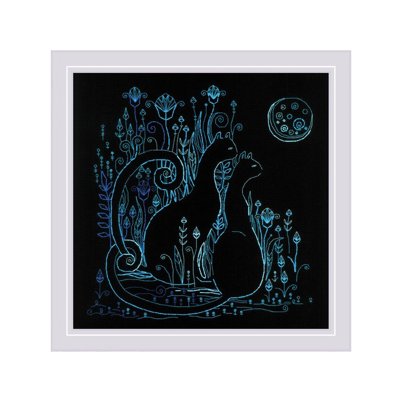 Embroidery kit Cats Moonlight