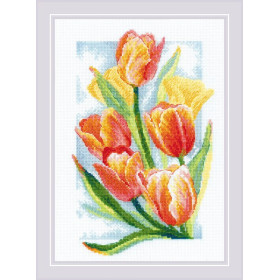 Kit de broderie Tulipes éclat printanières