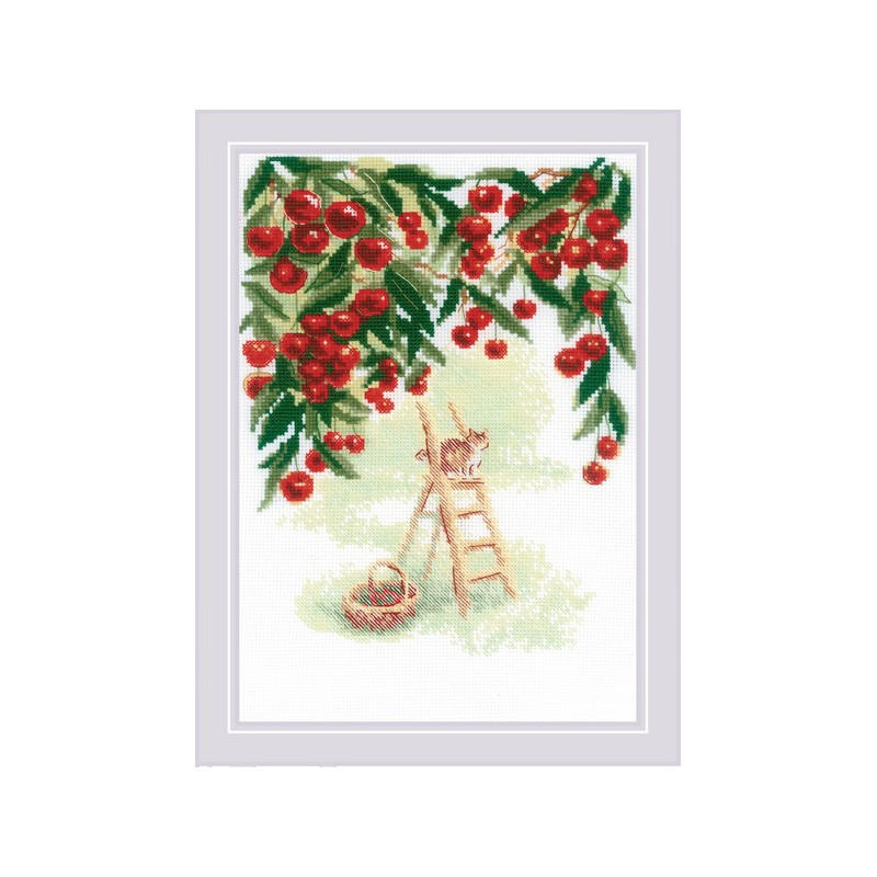 Kit de broderie Jardin de cerisiers Kit de broderie Jardin de cerisiers