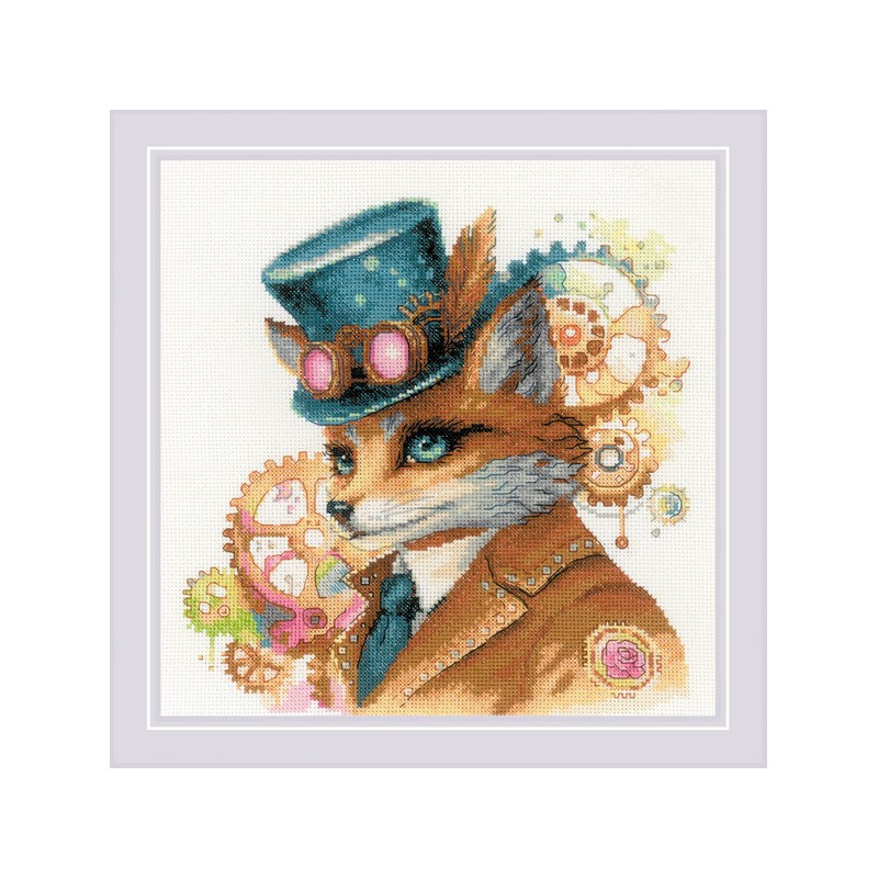 Kit de broderie Renard Steampunk