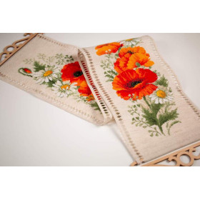 Kit de broderie Coquelicots et marguerites