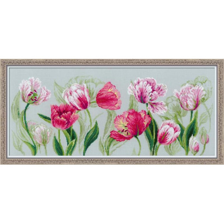 Kit Broderie Tulipes Printemps Riolis - Point de Croix