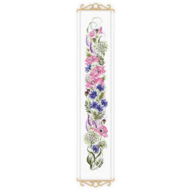 Kit de Broderie Fleurs Riolis - Aida 14, 19x90cm