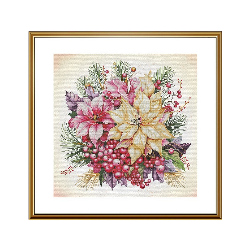 Embroidery kit Christmas flowers