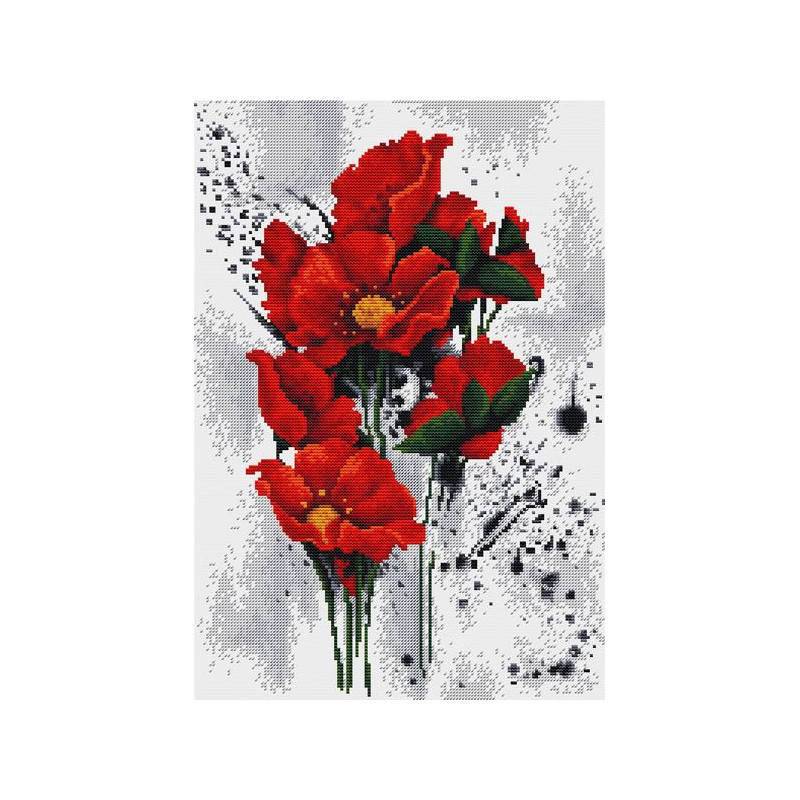 Kit de broderie Les coquelicots