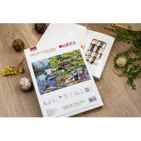 Kit de broderie Cabane au bord du lac