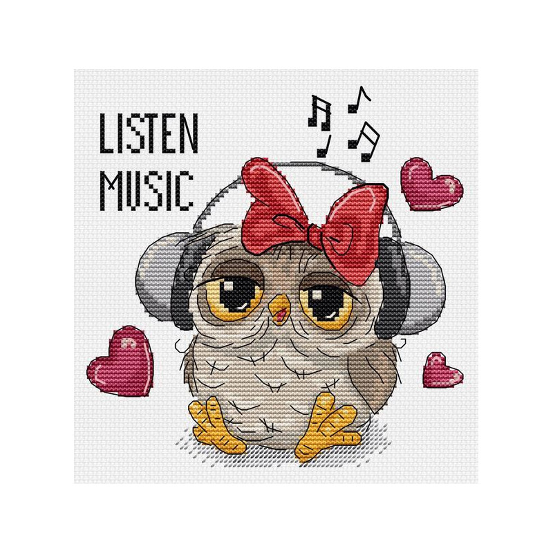 Kit de broderie Écouter de la musique