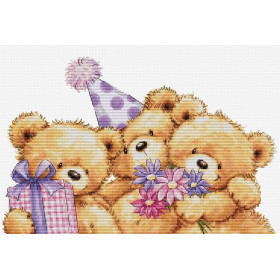 Embroidery kit Three Party Bears