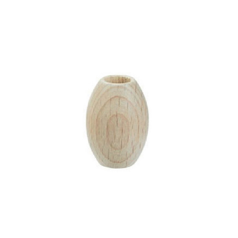 Macramé beads oval 20 x 30 mm wood