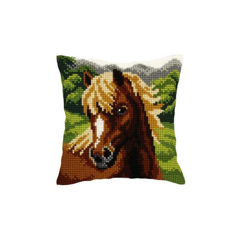 Kit coussin au point croix Cheval 9549 Kit coussin au point croix Cheval 9549