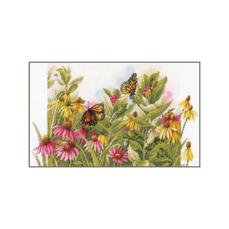 Embroidery kit kit Butterflies & coneflowers