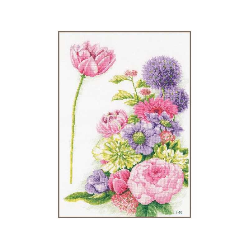 Embroidery kit kit Floral cotton candy