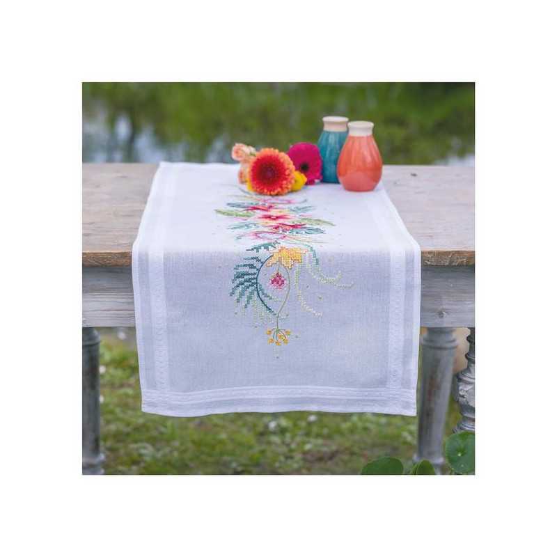 Kit chemin de table Fleurs tropicales