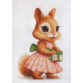 Kit de broderie Le cadeau de l'écureuil