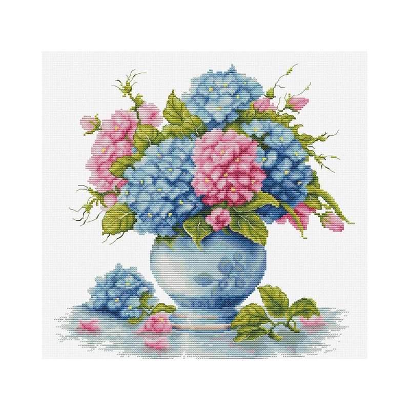 Kit de broderie Vase avec Hortensia