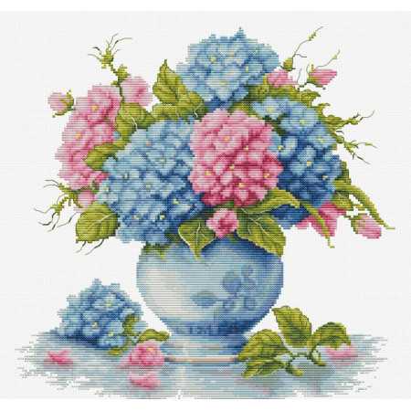 Kit de broderie Vase avec Hortensia
