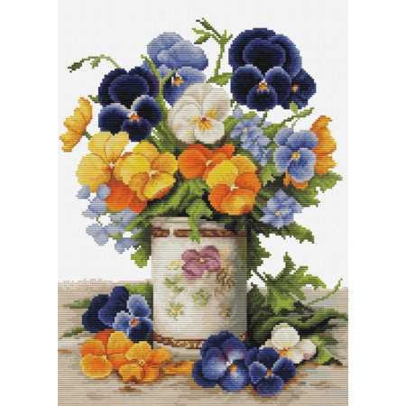 Kit de broderie Bouquet de pensées