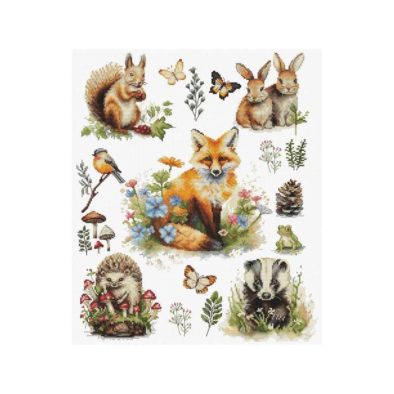 Embroidery kit Forest Animals