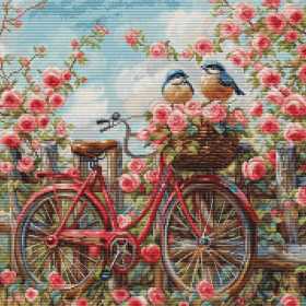 Kit de broderie Vélo avec des roses