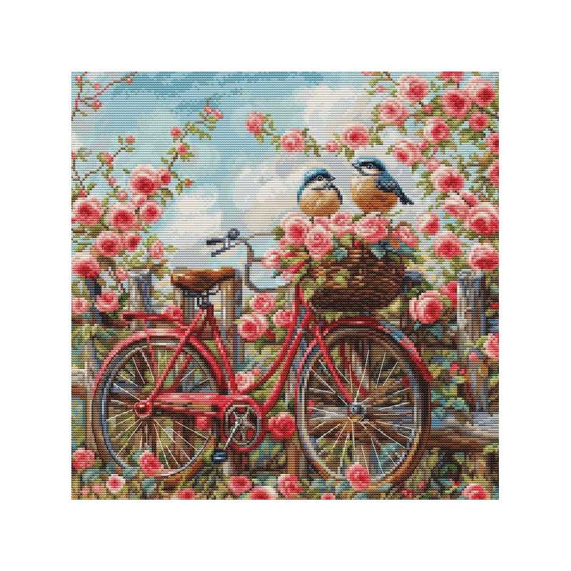 Embroidery kit Bicycle with Roses
