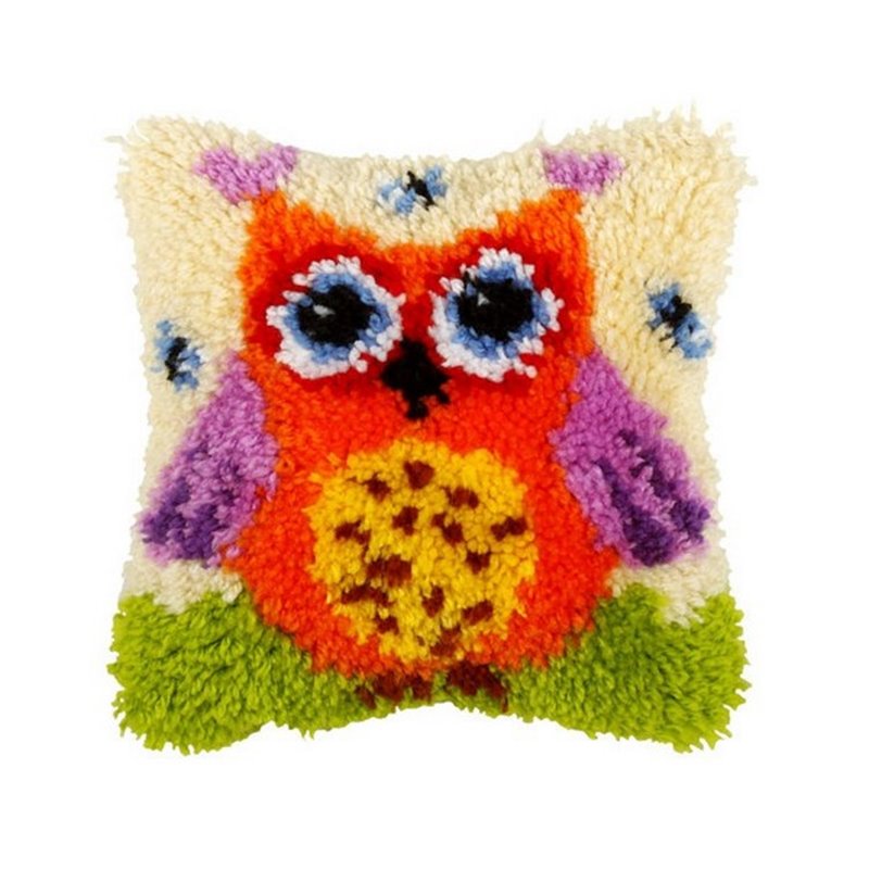 Latch hook cushion kit Owl nr 4007