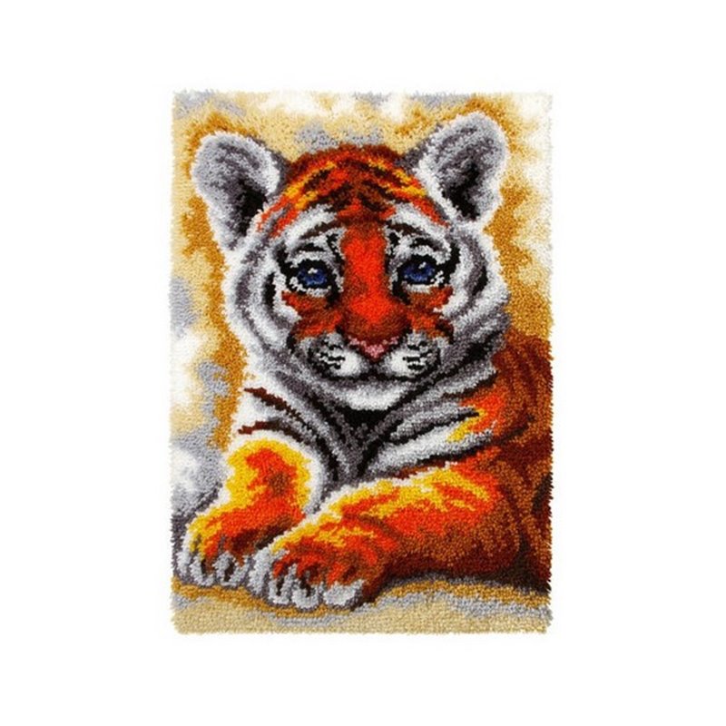 Kit tapis au point noué jeune tigre 4121 Kit tapis au point noué jeune tigre 4121