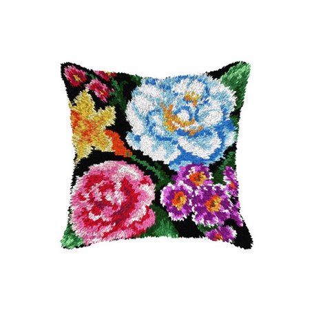 Kit coussin au point noué fleurs 4228
