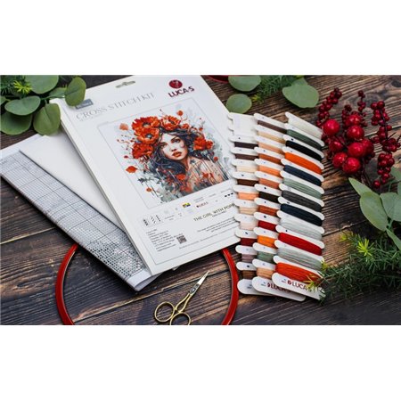 Kit de broderie La fille aux coquelicots