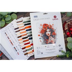 Kit de broderie La fille aux coquelicots
