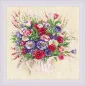 Embroidery kit Bouquet with Eustoma and Gypsophila