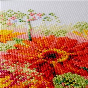 Kit de broderie Gerberas à l'aquarelle