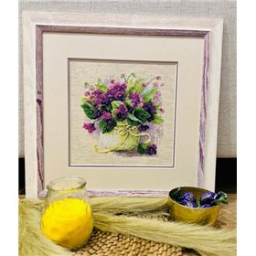 Embroidery kit Violets in a Pot