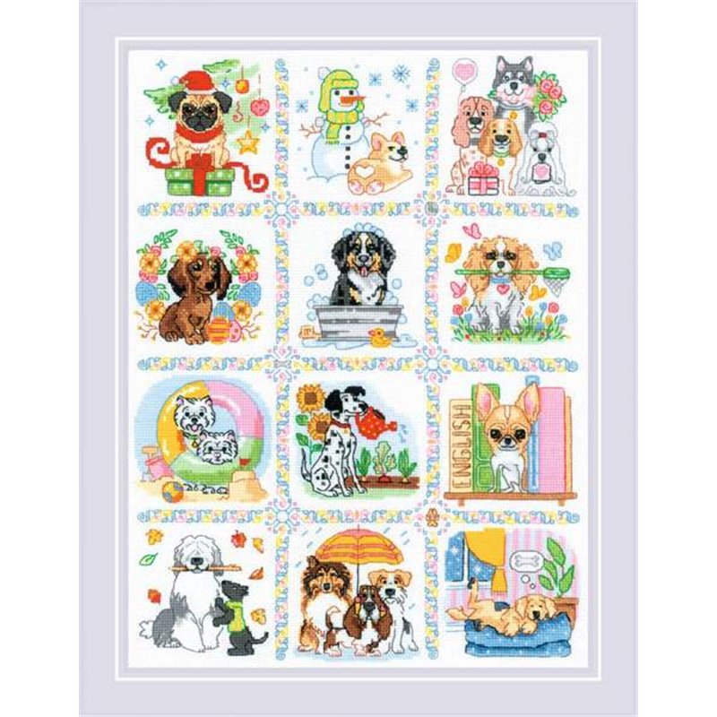 Kit de broderie Calendrier canin