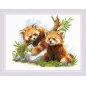 Embroidery kit Red Panda Cubs