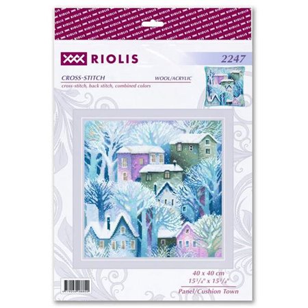 Cross stitch cushion kit Town