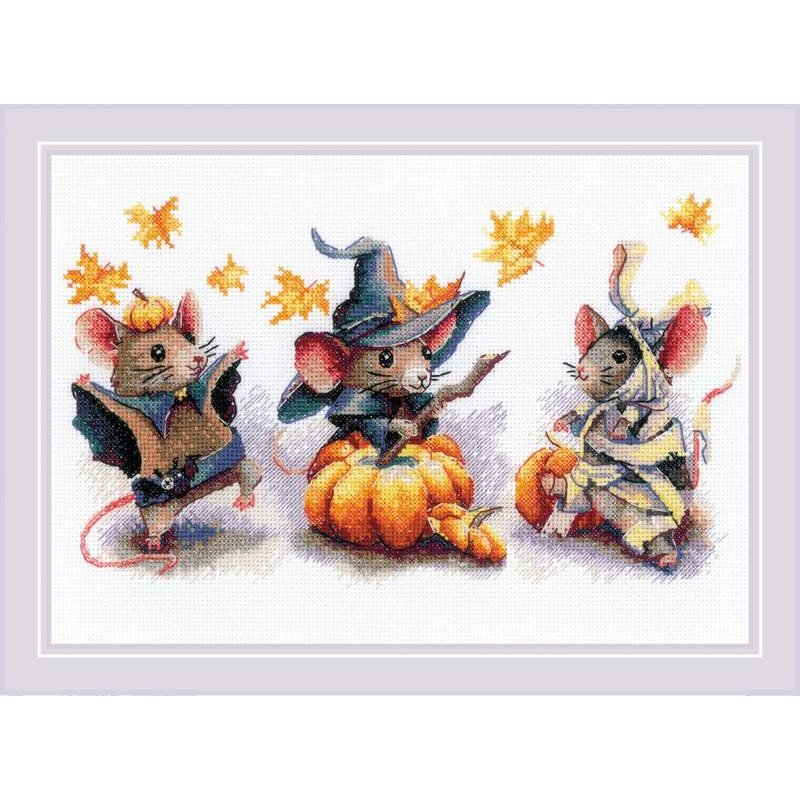 Kit de broderie Trio de souris effrayantes