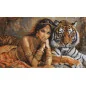 Kit de broderie La princesse indienne et le tigre royal
