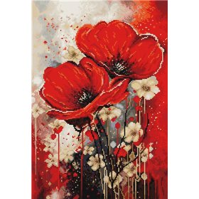 Kit de broderie La danse des coquelicots
