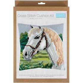 Kit coussin au point croix Cheval blanc