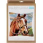 Kit coussin au point croix Cheval brun