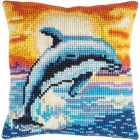 Cross stitch cushion kit Dolphin