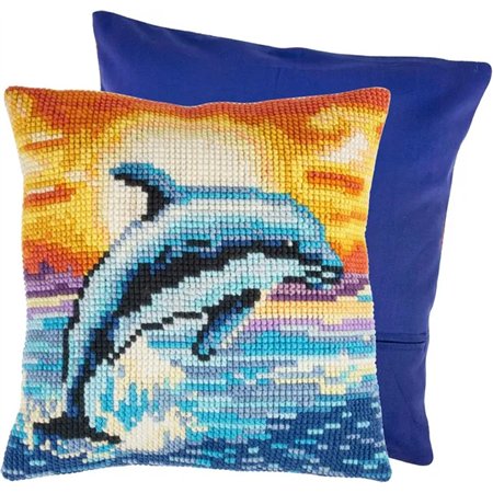 Kit coussin au point croix Dauphin